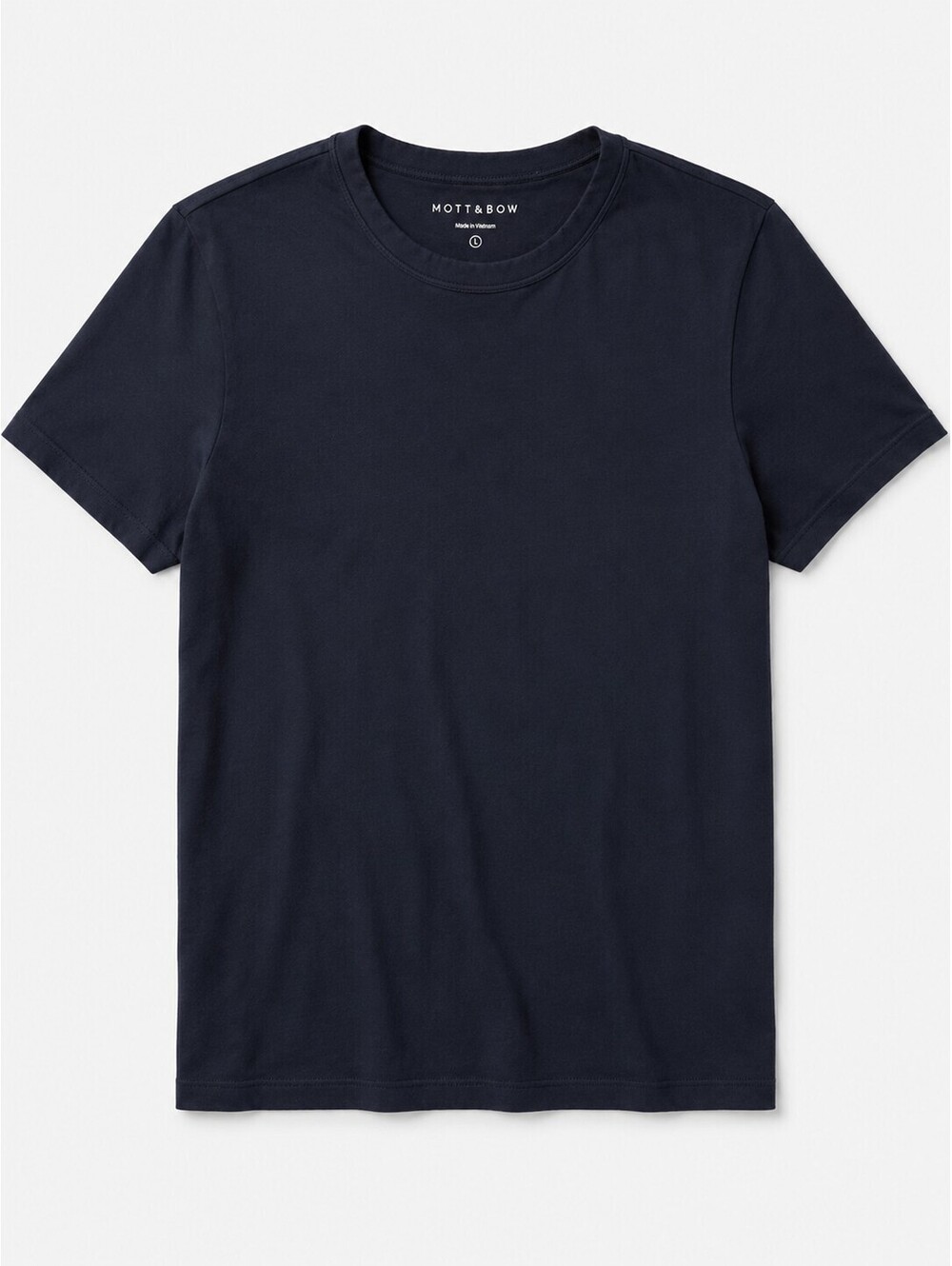 Mott & Bow 100% Cotton Navy Crew Neck T-Shirt Men’s L Premium Basic